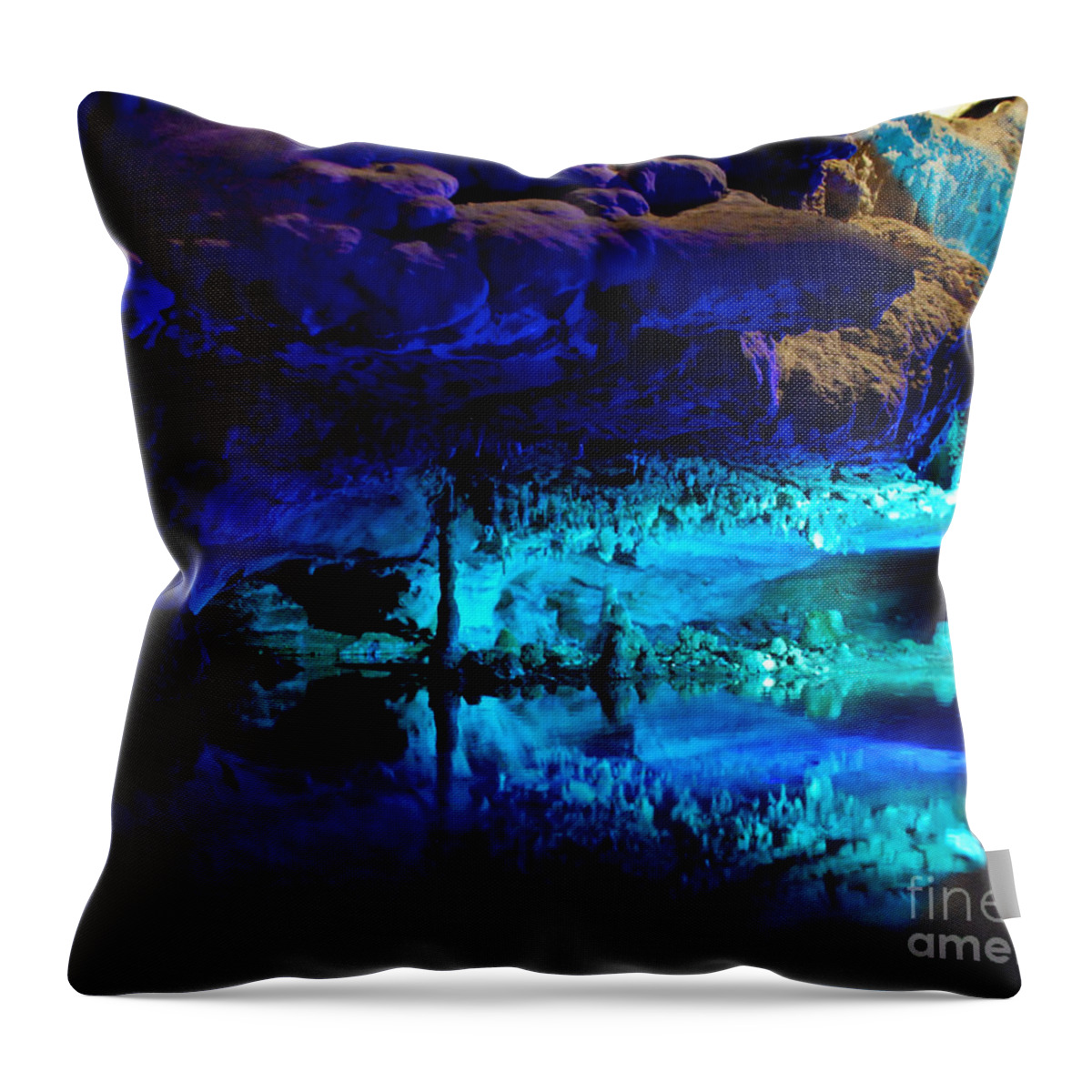Ruby Falls Throw Pillow featuring the photograph The Mirror Pool by Mark Dodd