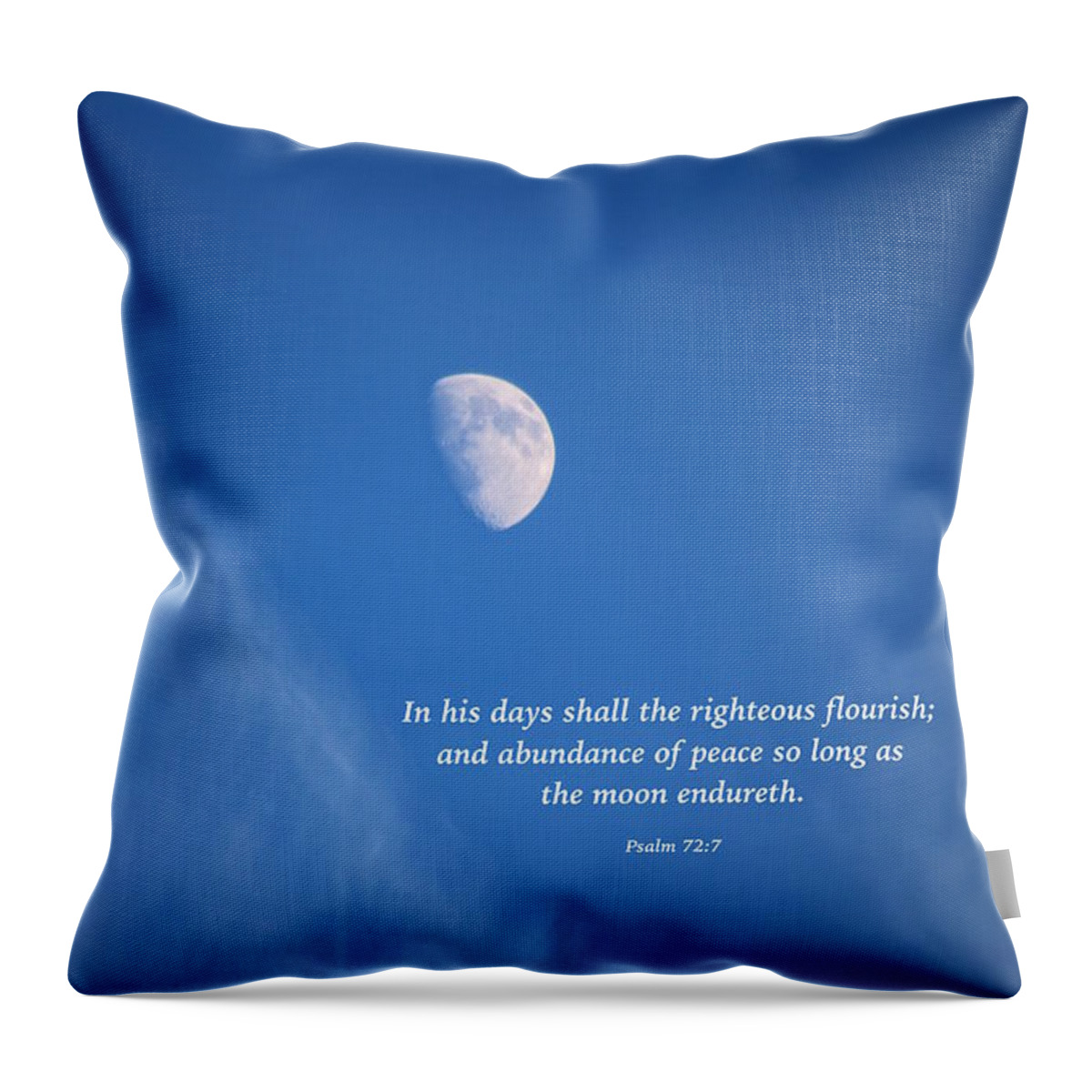 Moon Throw Pillow featuring the photograph The Moon with a Psalm by Debbie Nobile