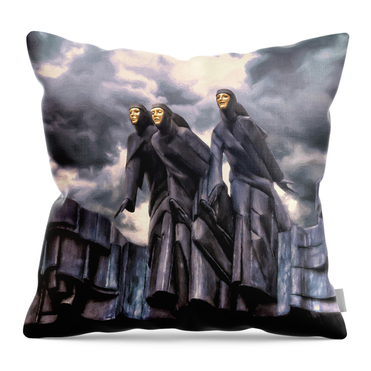 Muses Throw Pillow featuring the digital art The Muses by Pennie McCracken