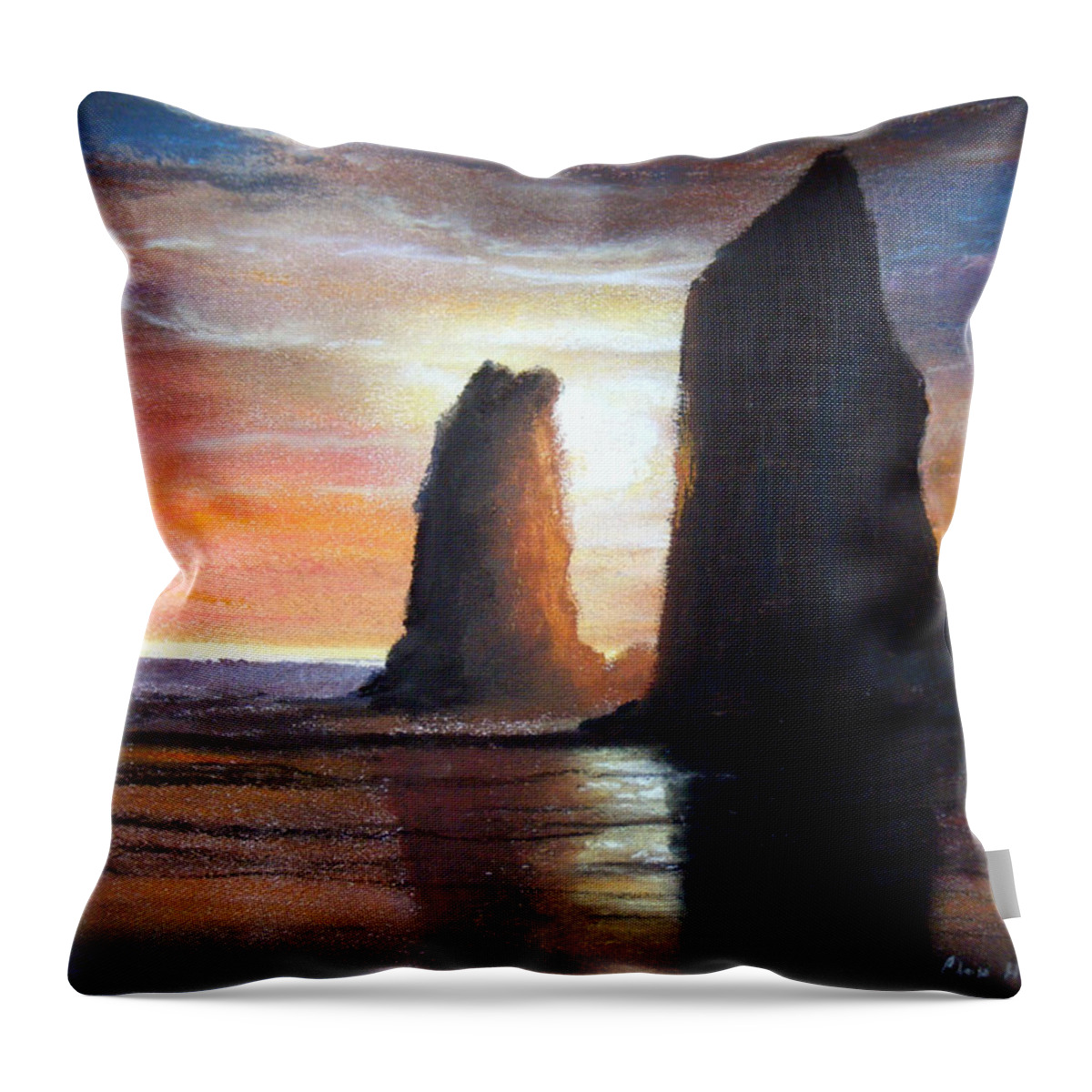 Pastels Throw Pillow featuring the painting The Needles by Chriss Pagani