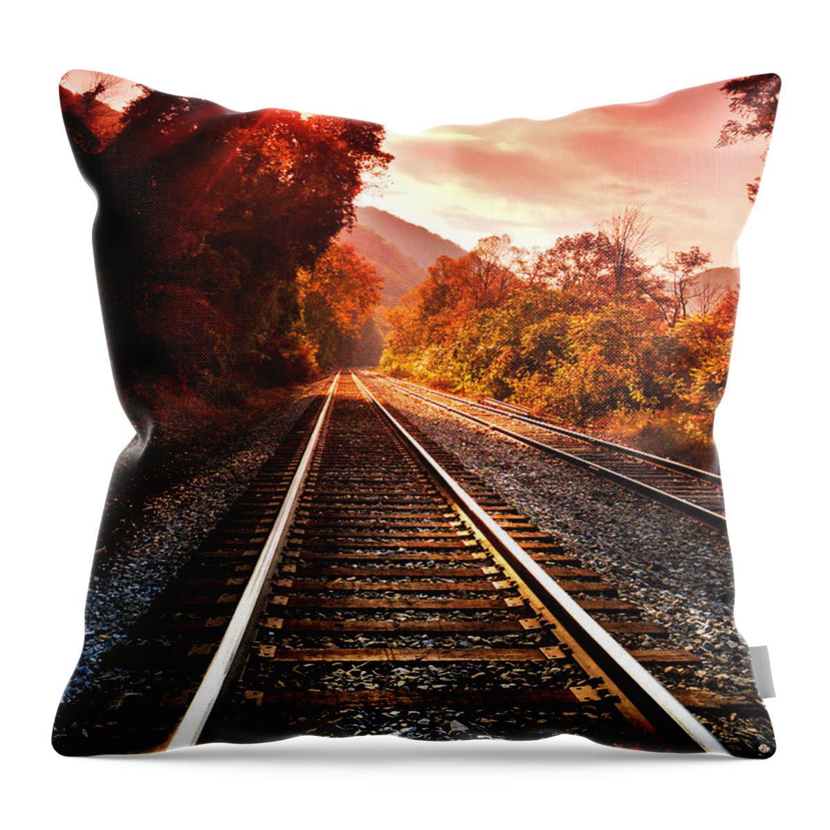 Train Throw Pillow featuring the photograph The New Dawn by Lisa Lambert-Shank
