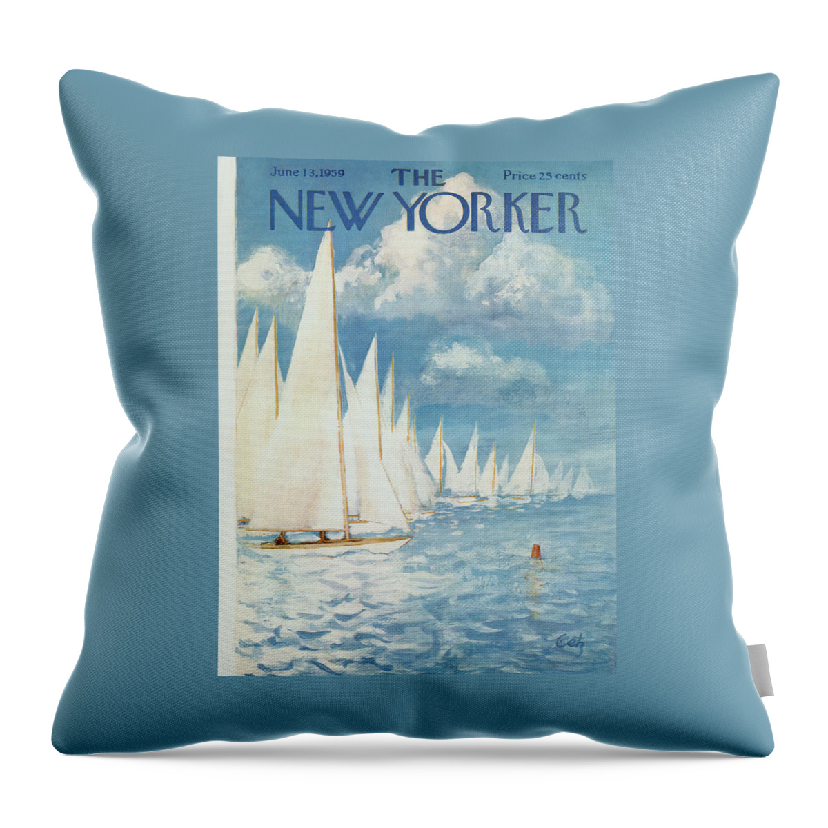 New Yorker Cover - June 13th, 1959 Throw Pillow