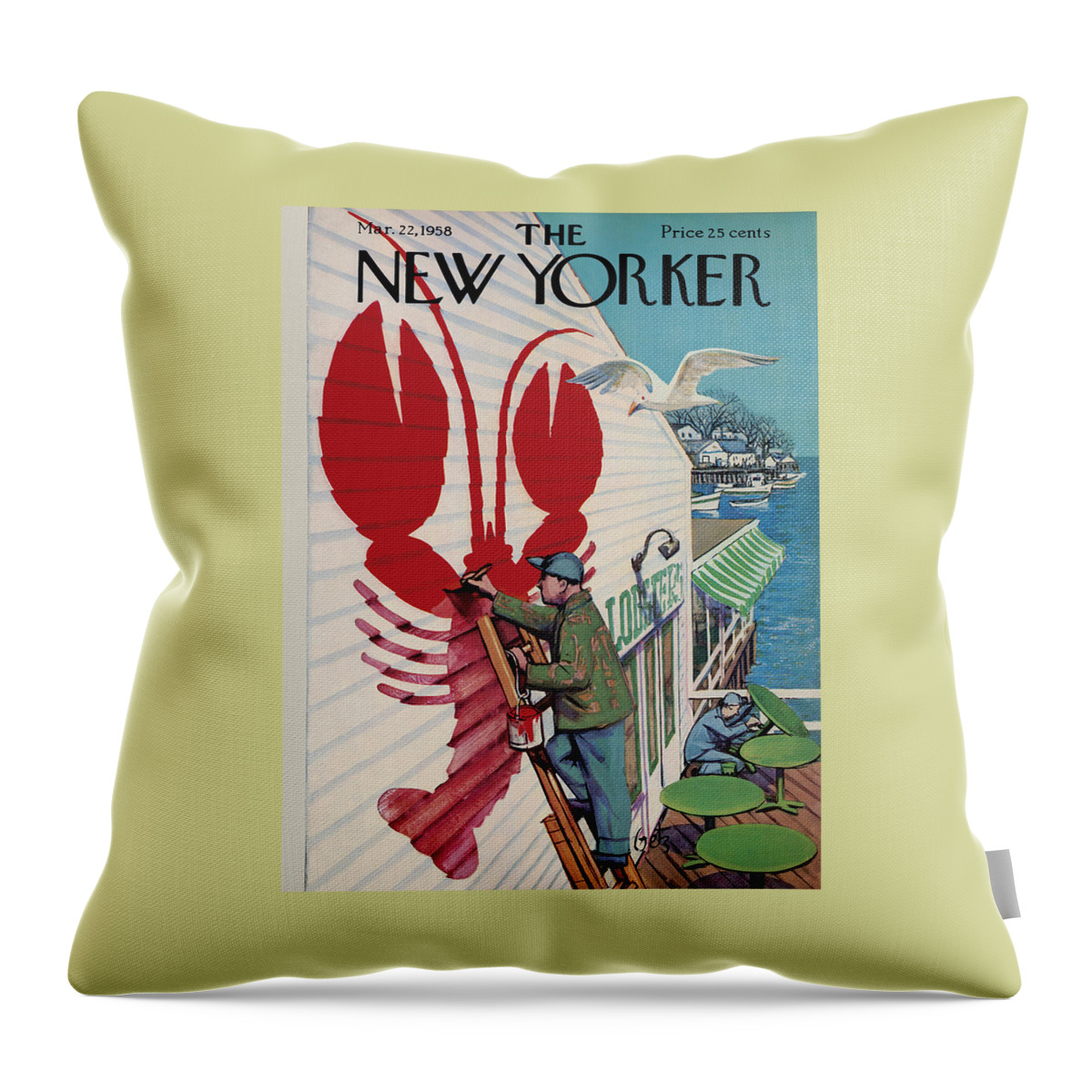 New Yorker March 22, 1958 Throw Pillow