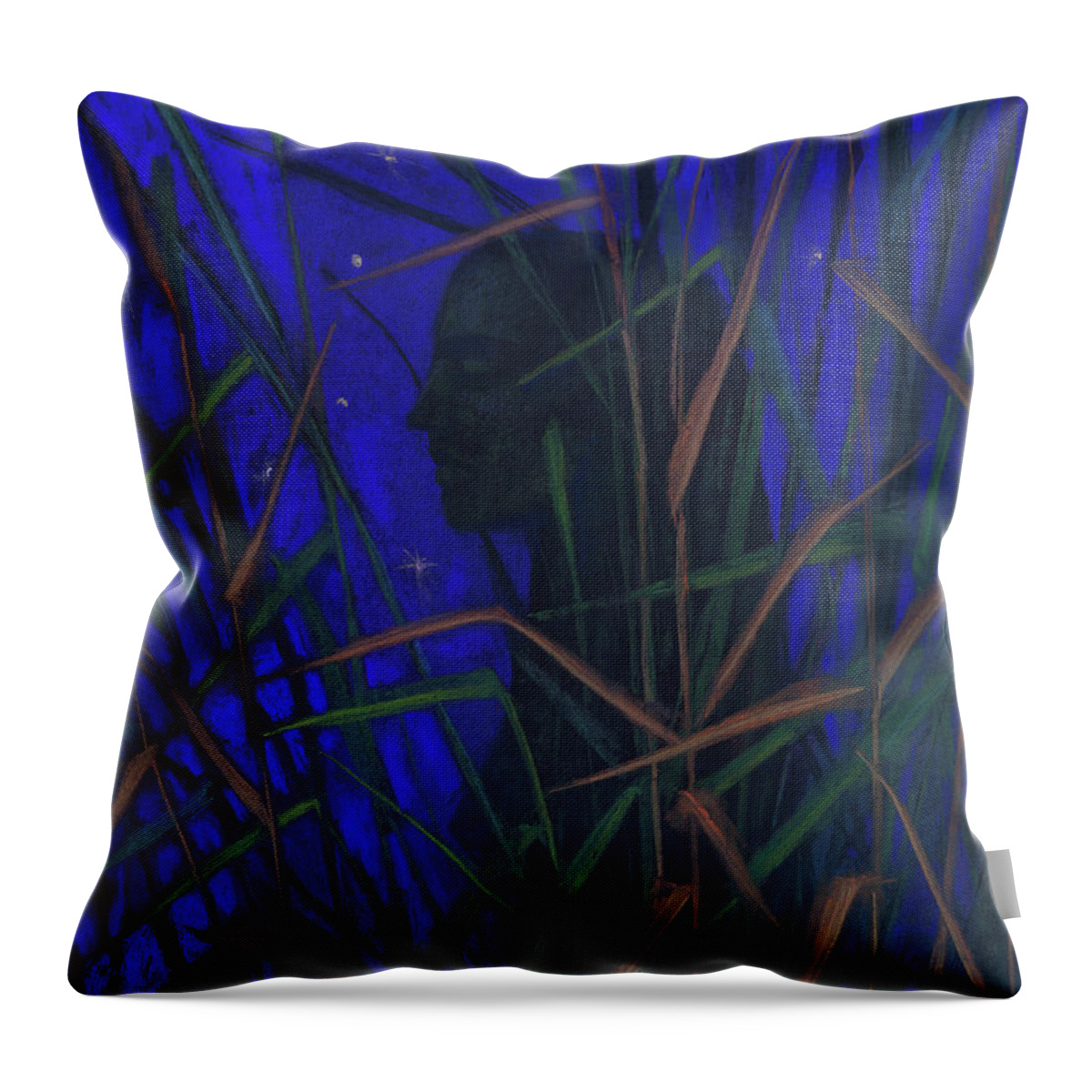 Night Throw Pillow featuring the painting The Night by Julia Khoroshikh