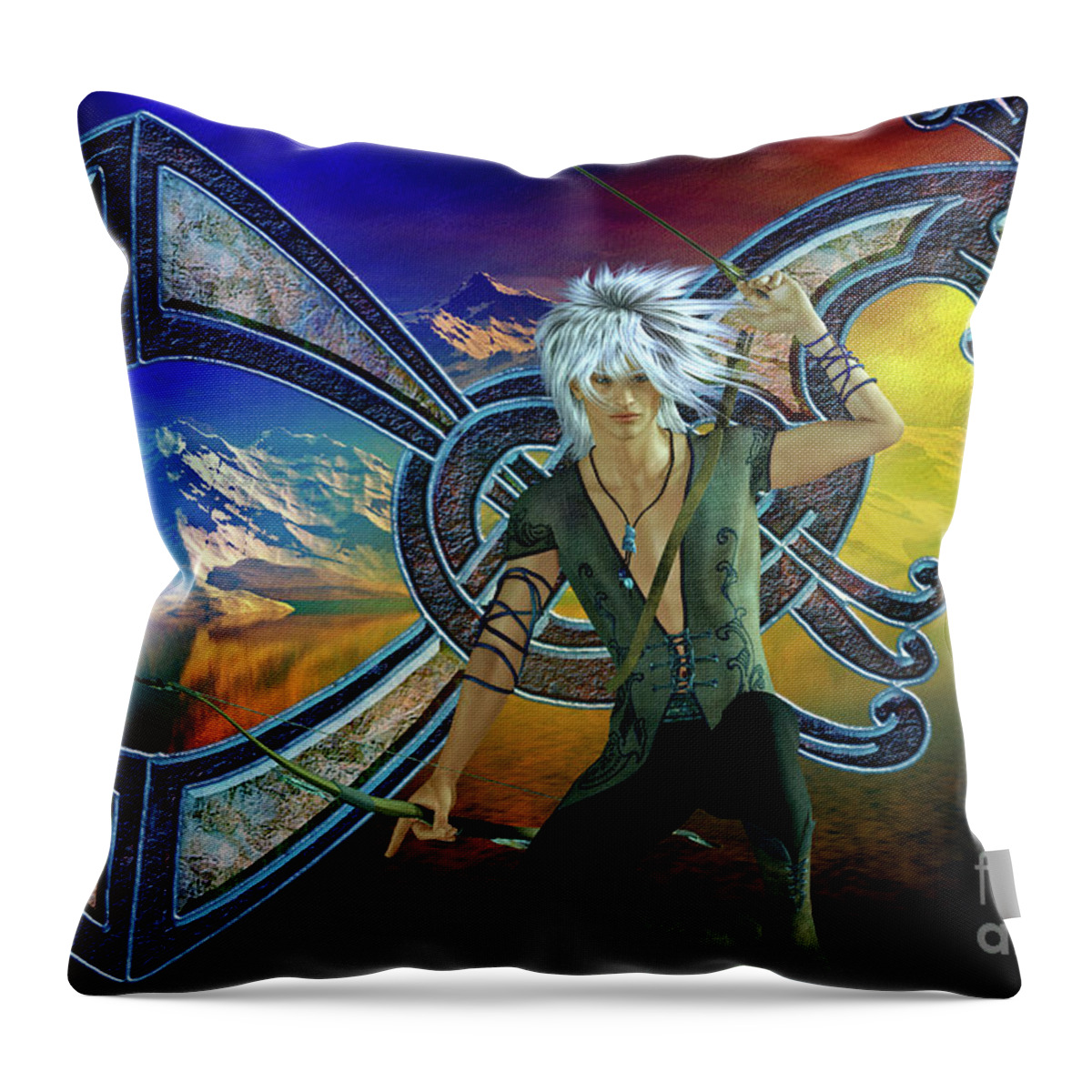 The Norseman Throw Pillow featuring the digital art The Norseman by Shadowlea Is