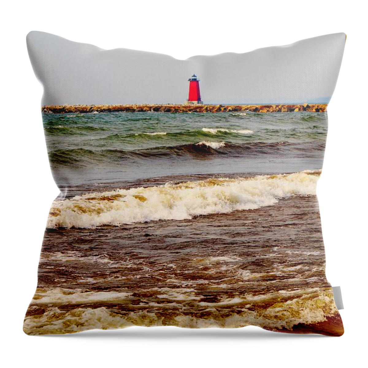 Lake Michigan Throw Pillow featuring the photograph The North Shore by Daniel Thompson