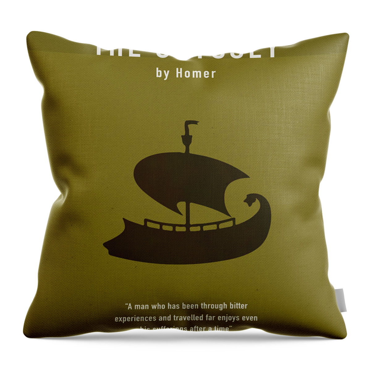 The Odyssey Throw Pillow featuring the mixed media The Odyssey Greatest Books Ever Series 006 by Design Turnpike