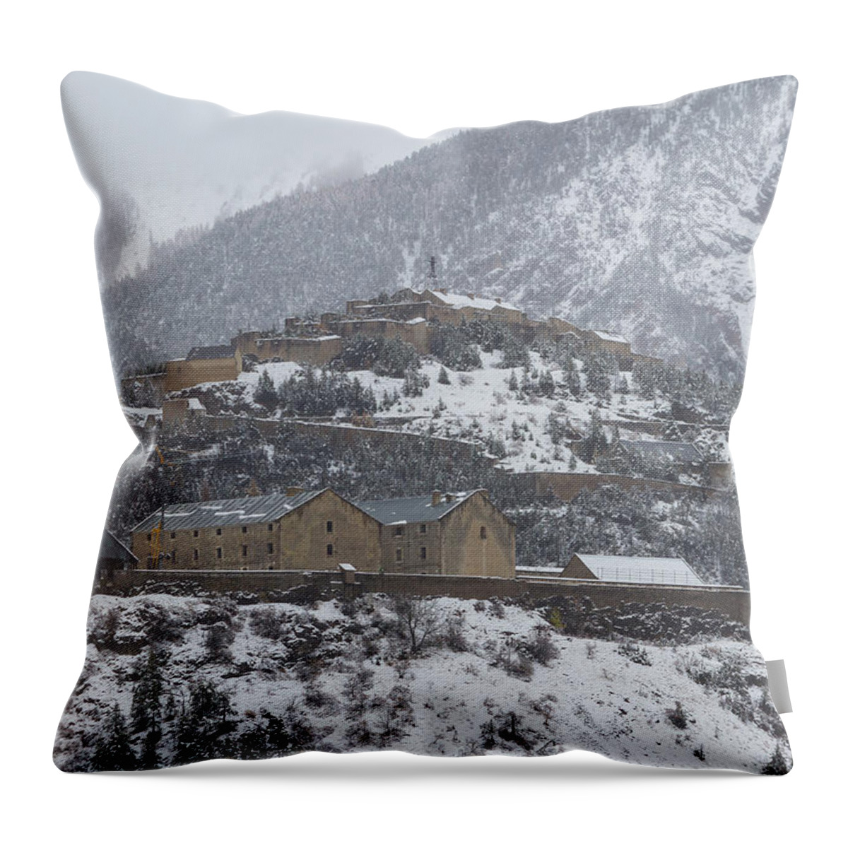 Fort Throw Pillow featuring the photograph The old forts of Briancon - 2 - French Alps by Paul MAURICE