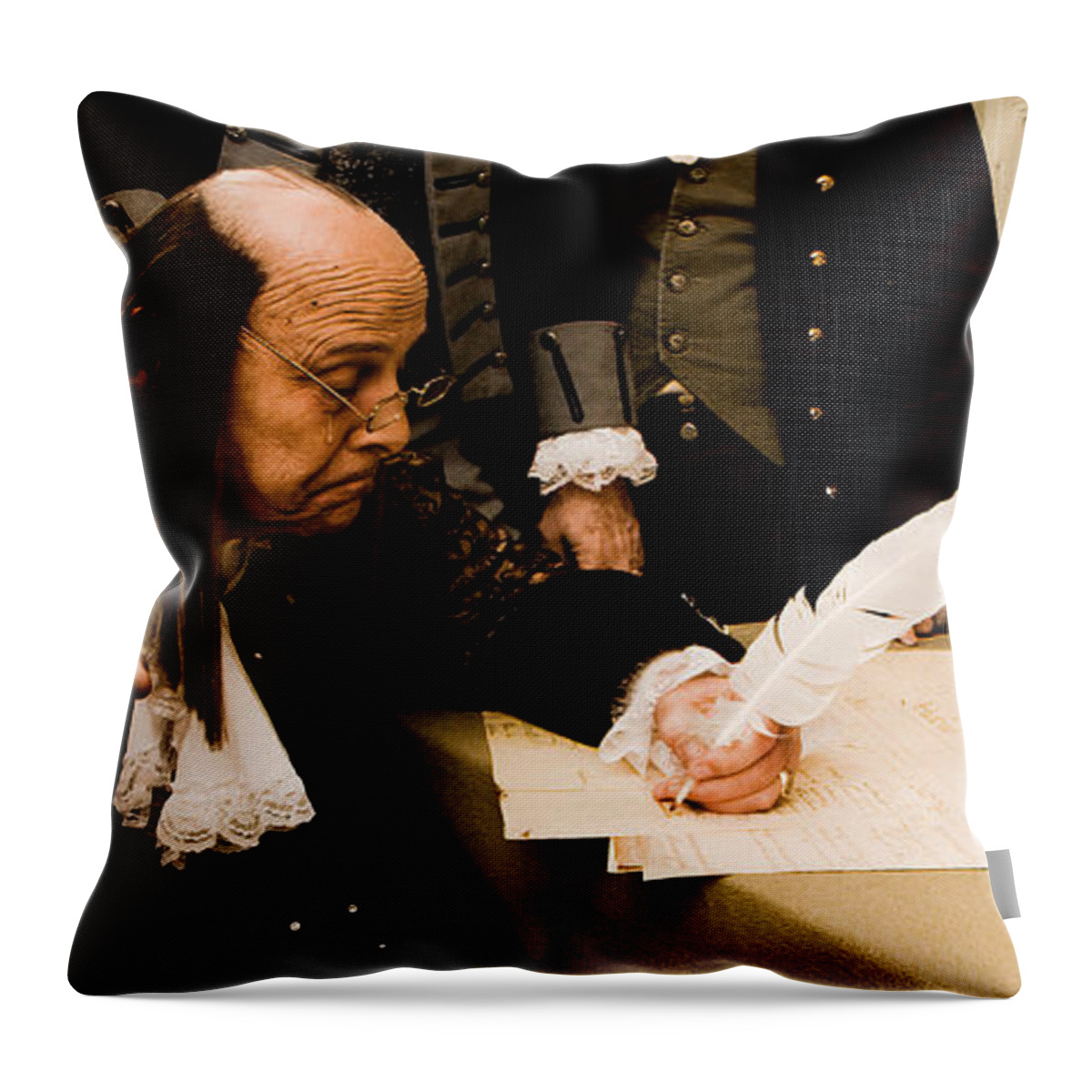 Benjamin Franklin Throw Pillow featuring the photograph The Old Man Wept by Helen Thomas Robson