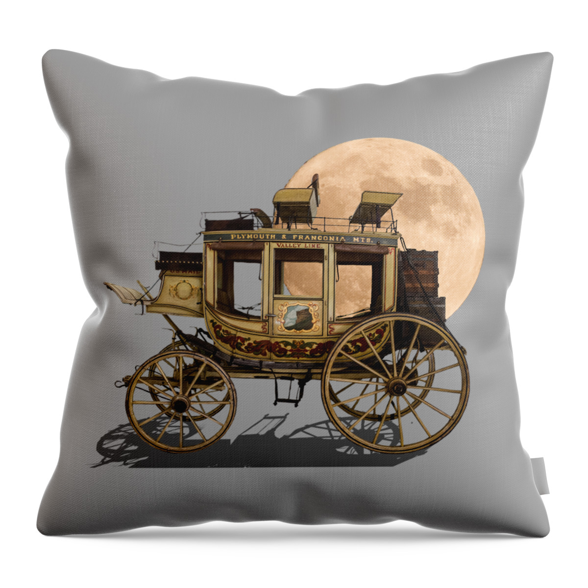 Transparent Background Throw Pillow featuring the photograph The Old Stage Coach by John Haldane