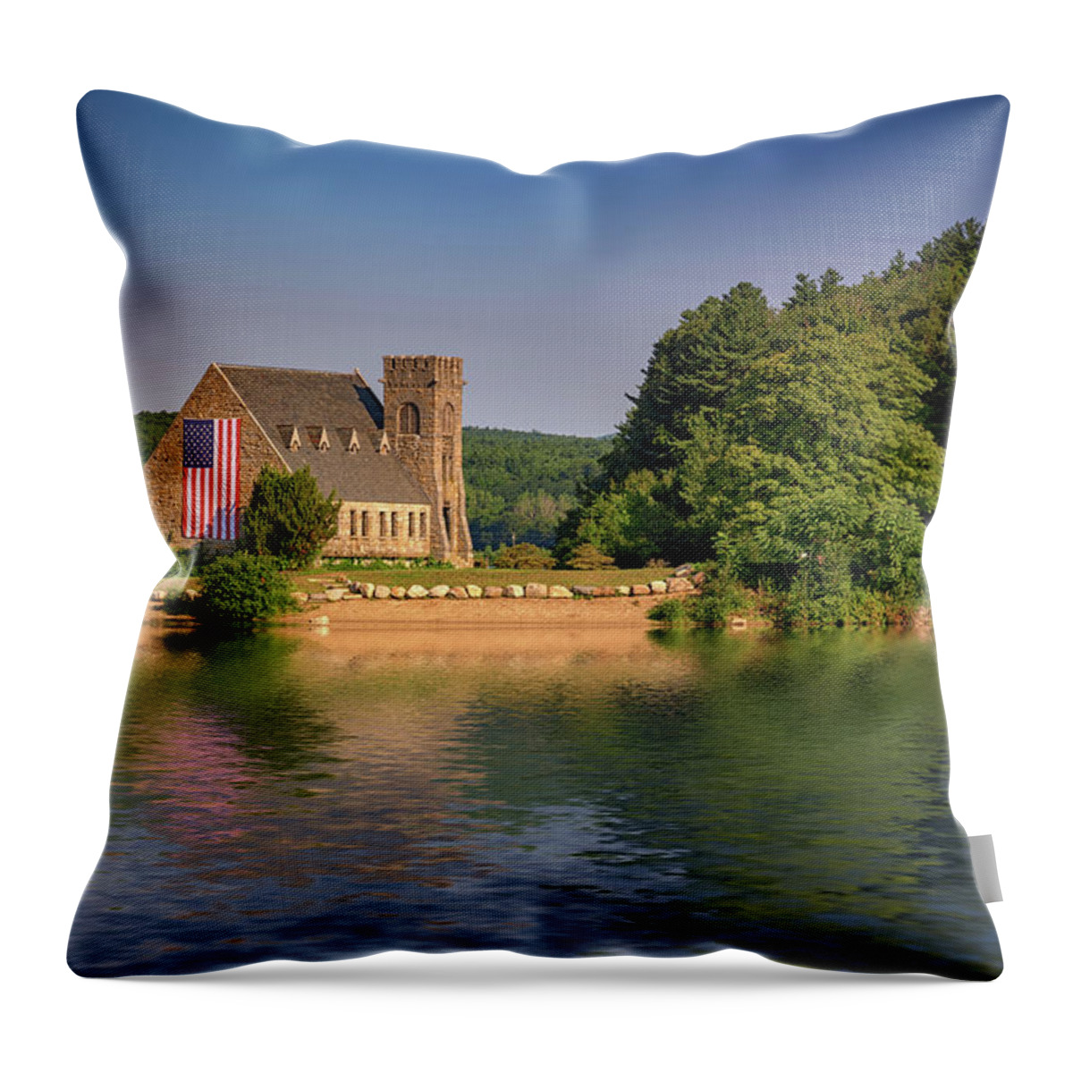 Church Throw Pillow featuring the photograph The Old Stone Church by Rick Berk