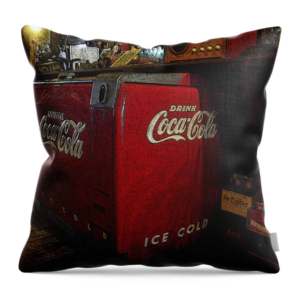 Art Throw Pillow featuring the painting The Old Store by David Lee Thompson