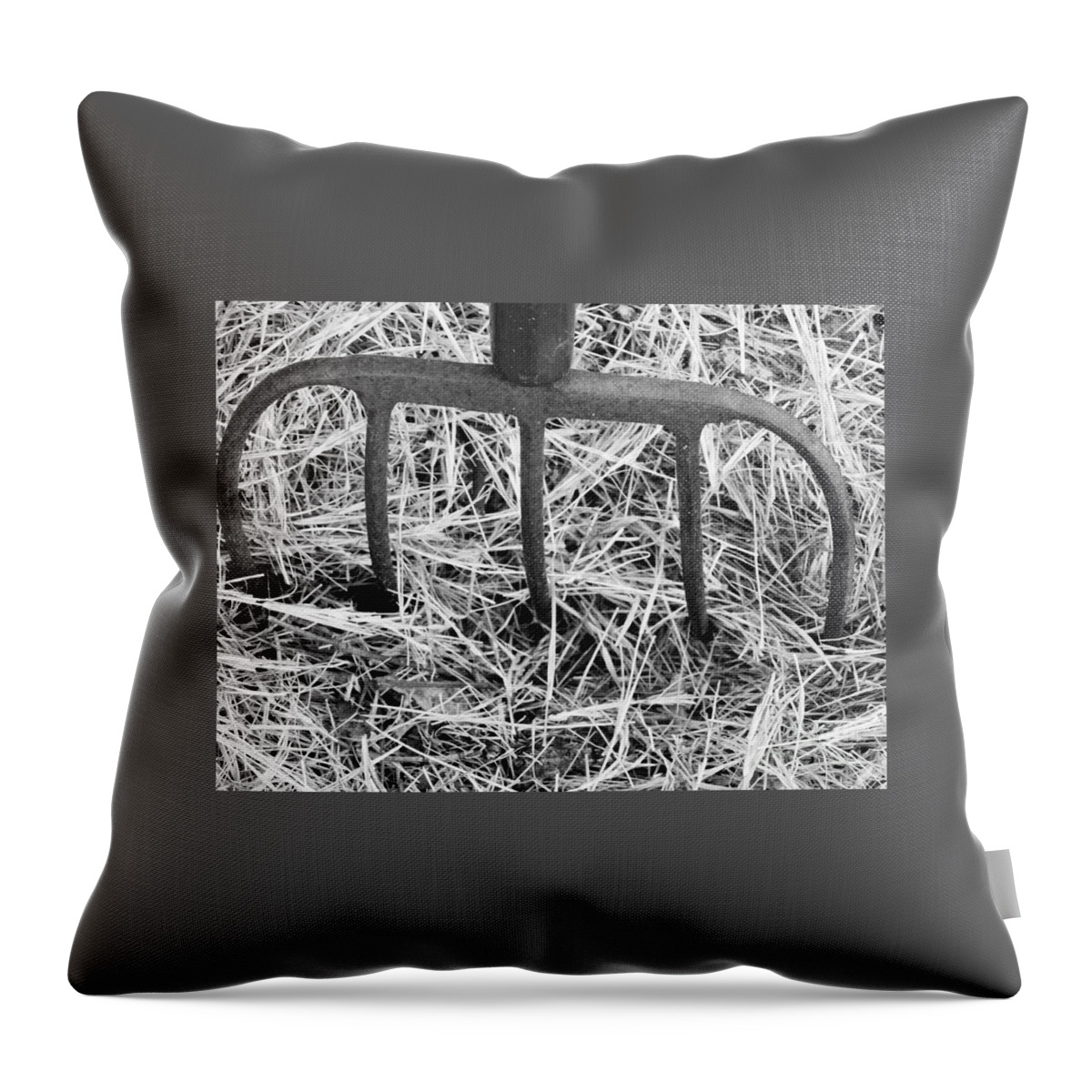 Pitchfork Throw Pillow featuring the photograph The Ole' Country Fork by Jan Gelders