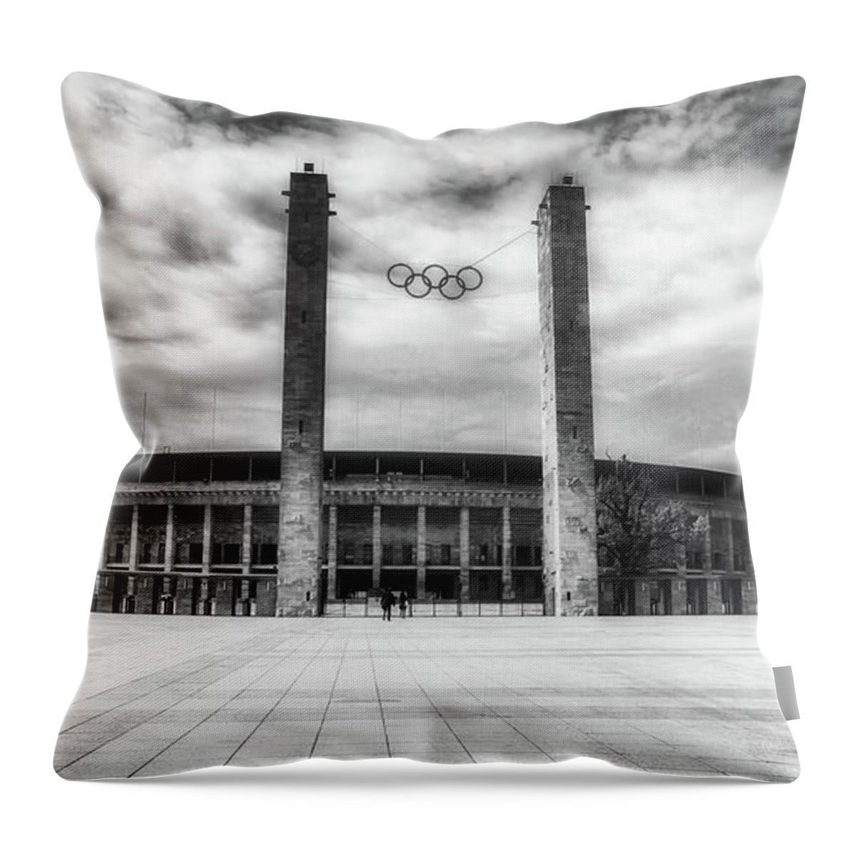 Olympic Stadium Throw Pillow featuring the photograph The Olympic Stadium Of Berlin by Mountain Dreams