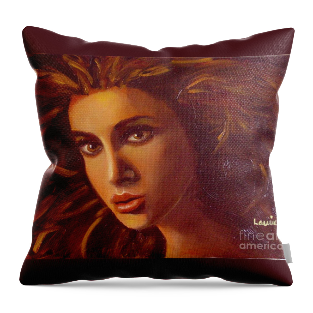 Portrait Throw Pillow featuring the painting The Oracle by Laurie Morgan