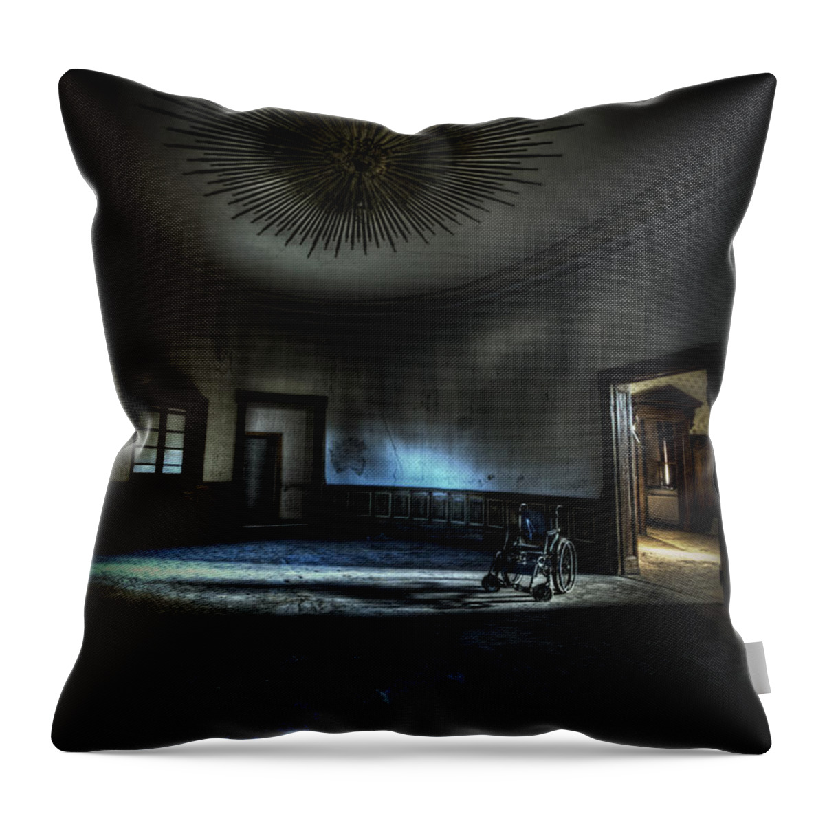 Abandon Throw Pillow featuring the photograph The oval star room by Nathan Wright