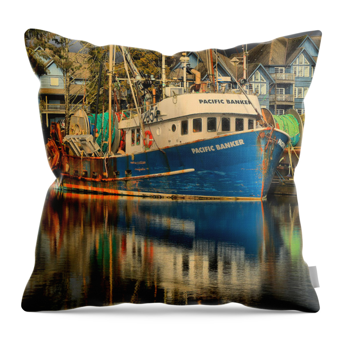 Pacific Banker Throw Pillow featuring the photograph The Pacific Banker by Adam Jewell
