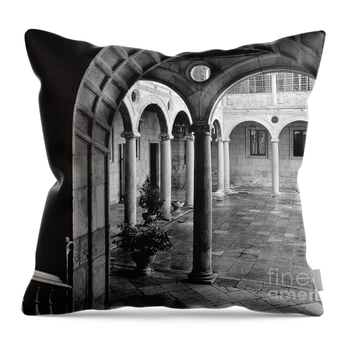 Castilla Leon Throw Pillow featuring the photograph The Palace of the Guzmanes Courtyard by RicardMN Photography