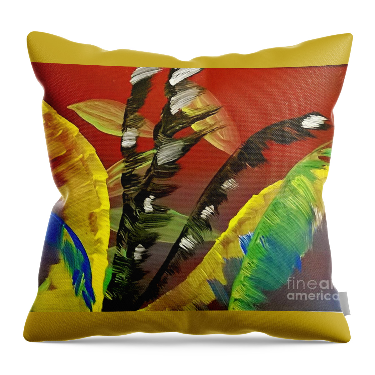 Palms Plants Beach Florida Throw Pillow featuring the painting The palms of Navarre by James and Donna Daugherty