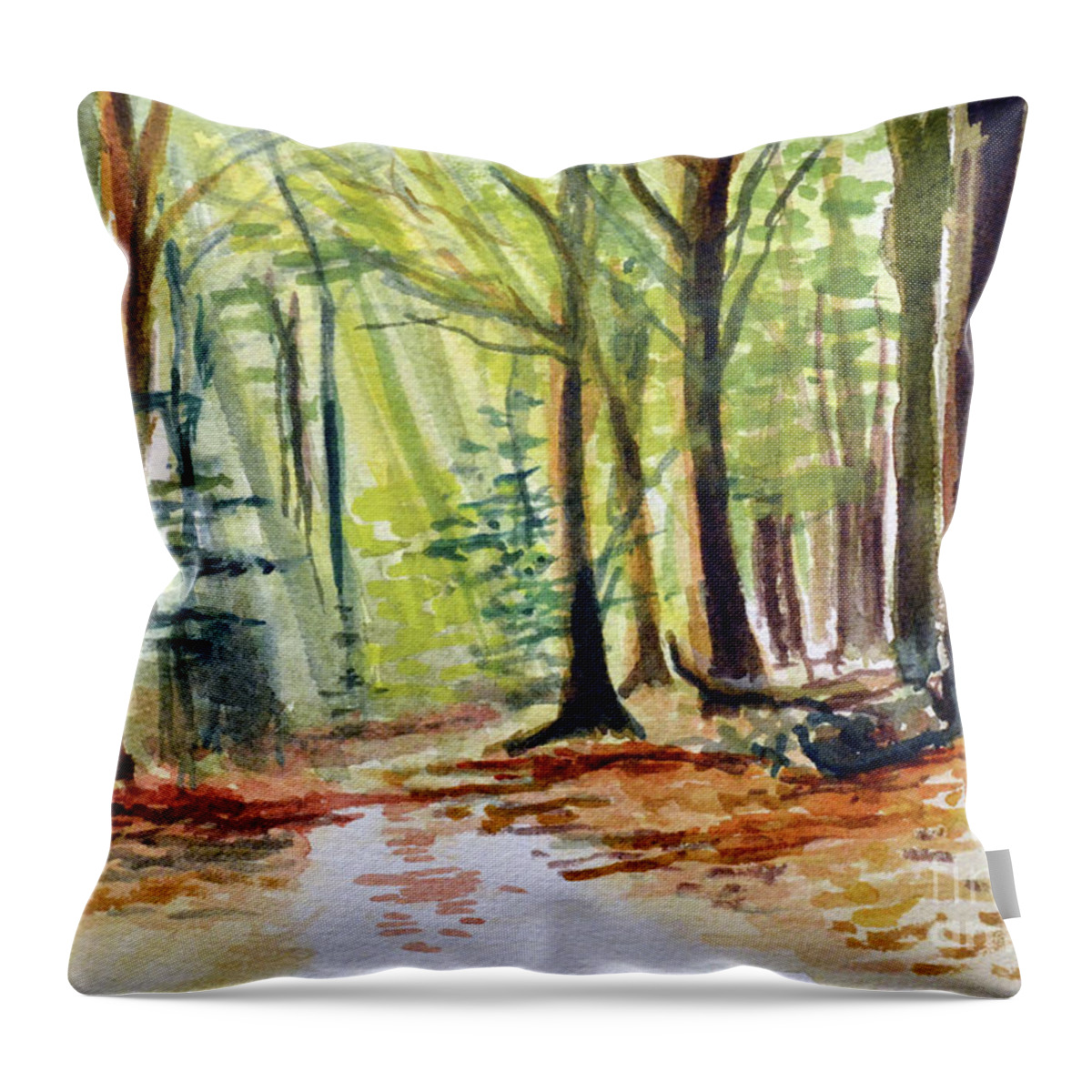 Path Throw Pillow featuring the painting The Path by Allison Ashton