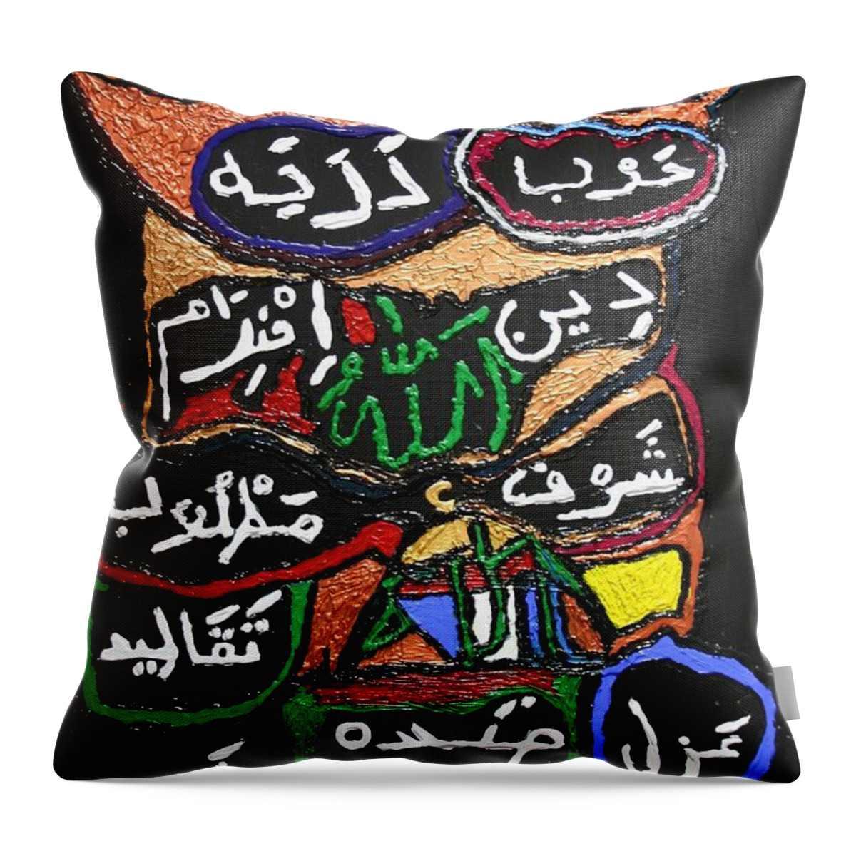 Multicultural Nfprsa Product Review Reviews Marco Social Media Technology Websites \\in-d�lj\\ Darrell Black Definism Artwork Throw Pillow featuring the mixed media The path to Sanctity by Darrell Black