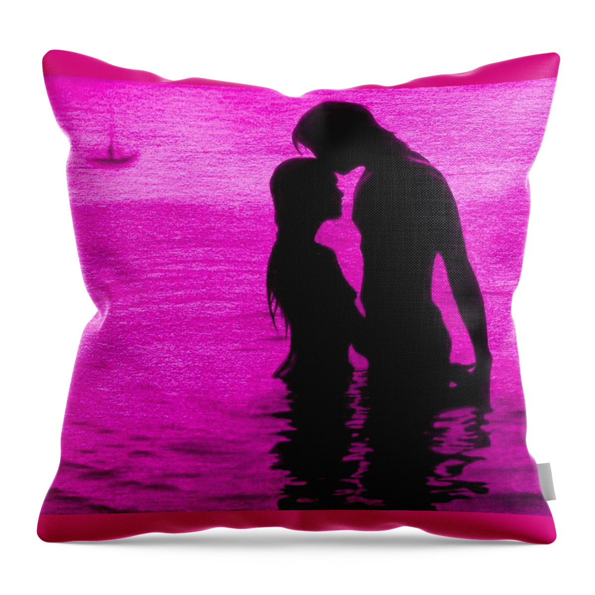 Beach Throw Pillow featuring the painting The Perfect Getaway Pink by Sarah Krafft