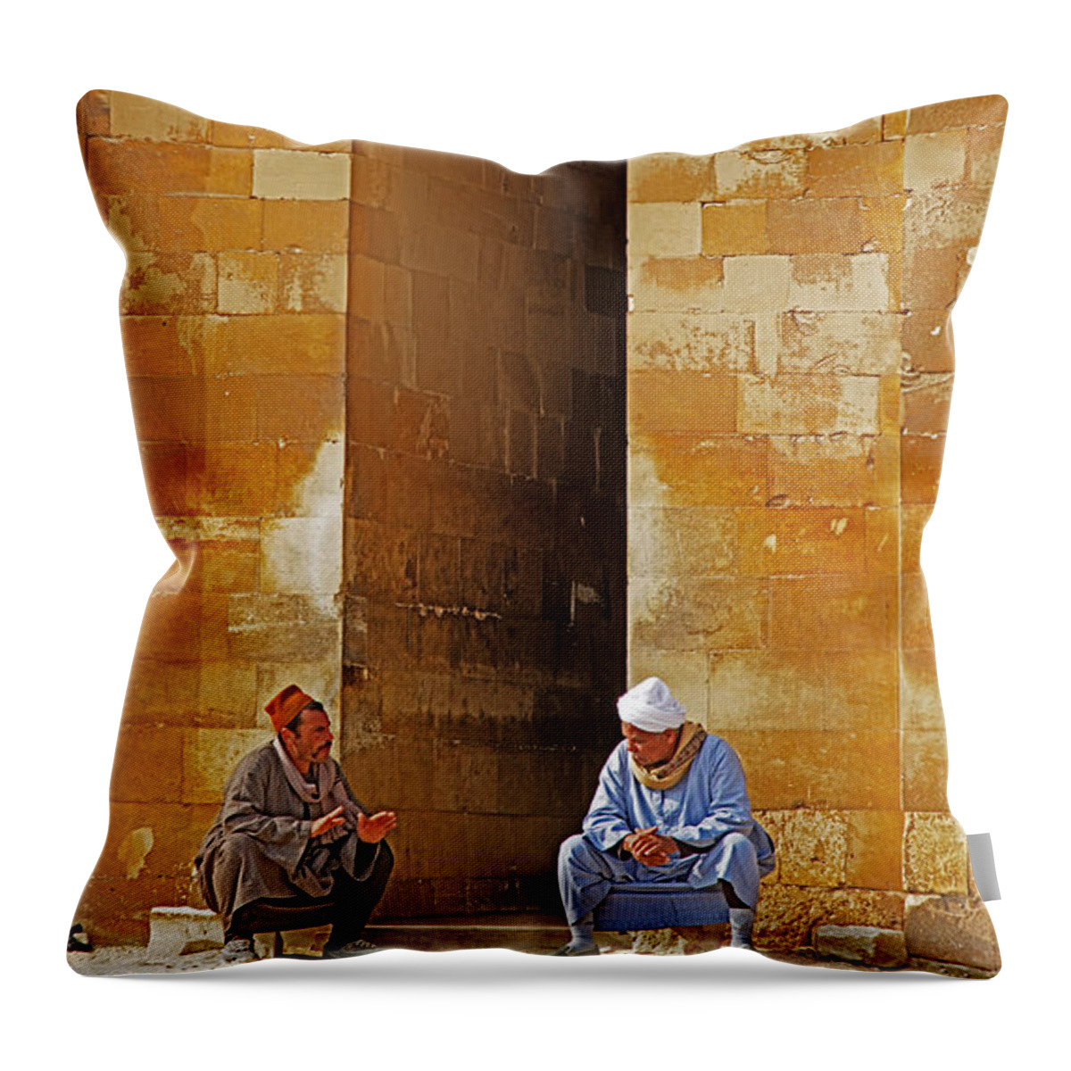 People Throw Pillow featuring the photograph The conversation by Patrick Kain