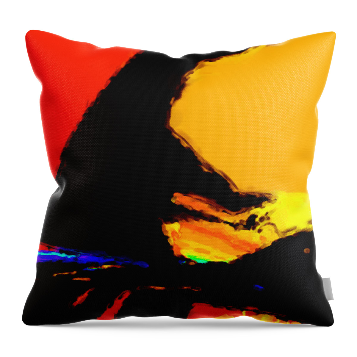Abstract Throw Pillow featuring the digital art The Pianist by Richard Rizzo