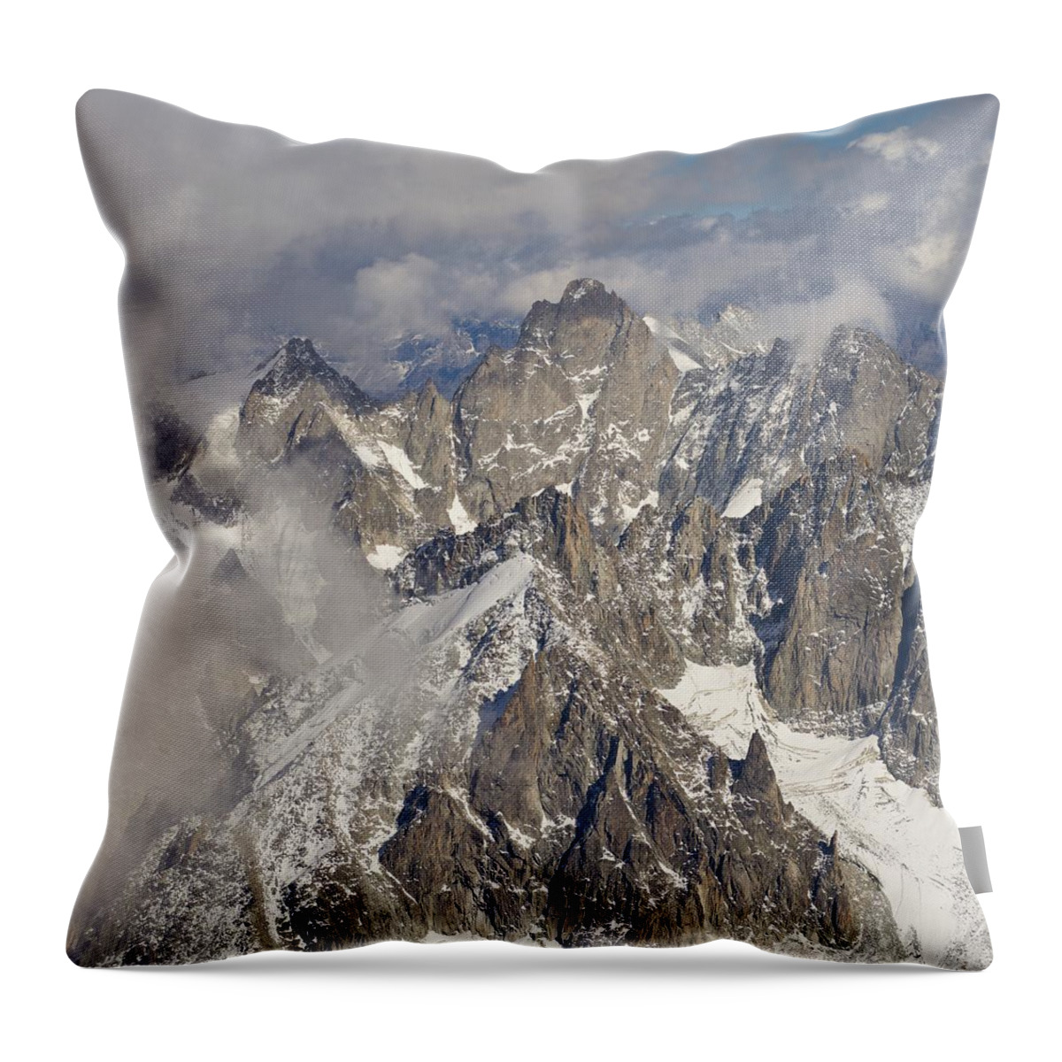 Aiguille Du Midi Throw Pillow featuring the photograph The Pinnacle by Stephen Taylor