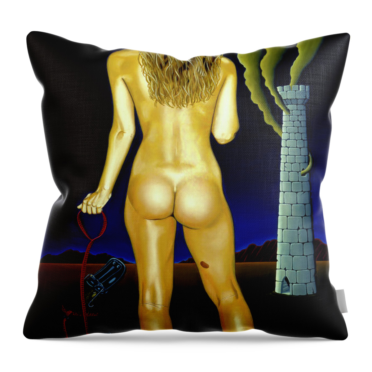  Throw Pillow featuring the painting The Platypus Tamer by Paxton Mobley