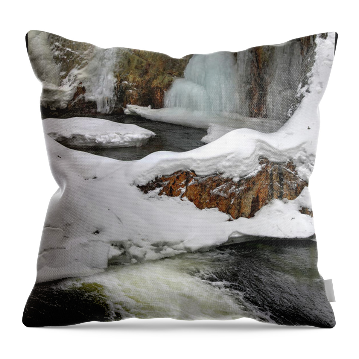 Stream Throw Pillow featuring the photograph The Pool at Smalls Falls by John Meader