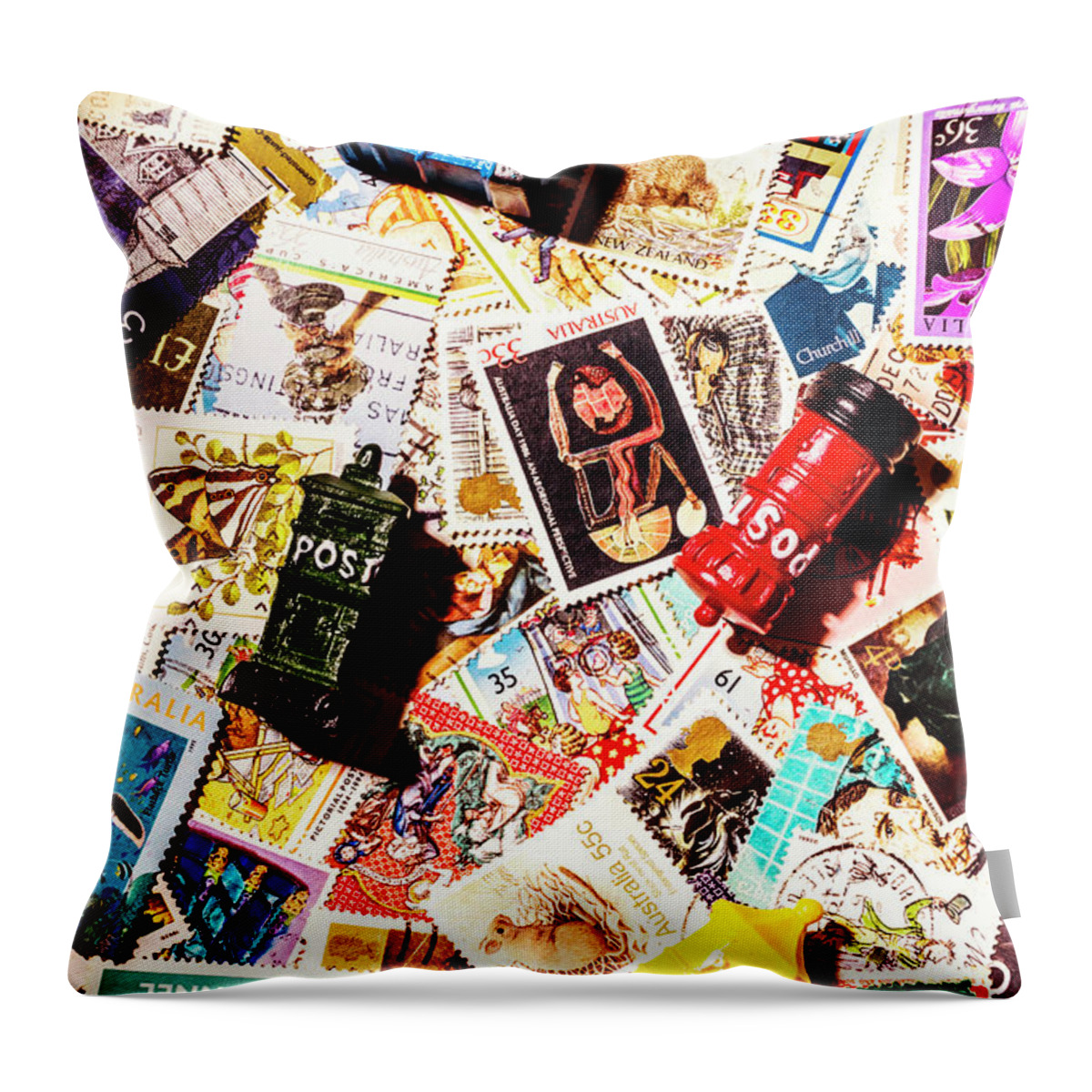Post Throw Pillow featuring the photograph The postbox collector by Jorgo Photography