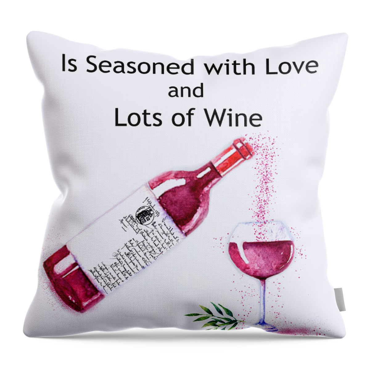 Red Wine Throw Pillow featuring the mixed media The Pour by Colleen Taylor
