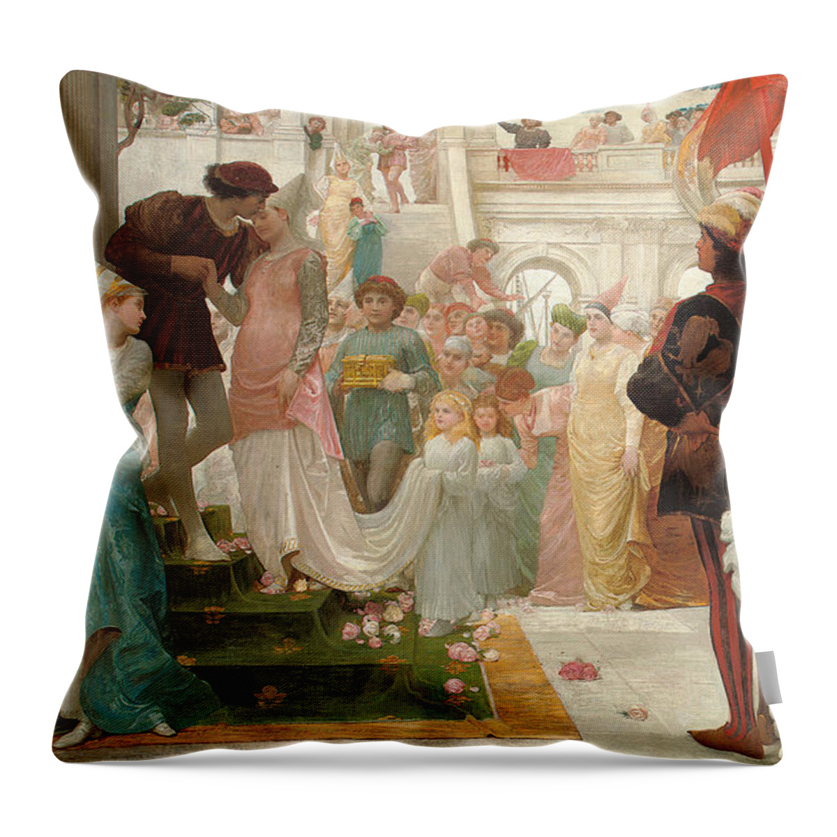 Prince Throw Pillow featuring the painting The Prince's Choice by Thomas Reynolds Lamont