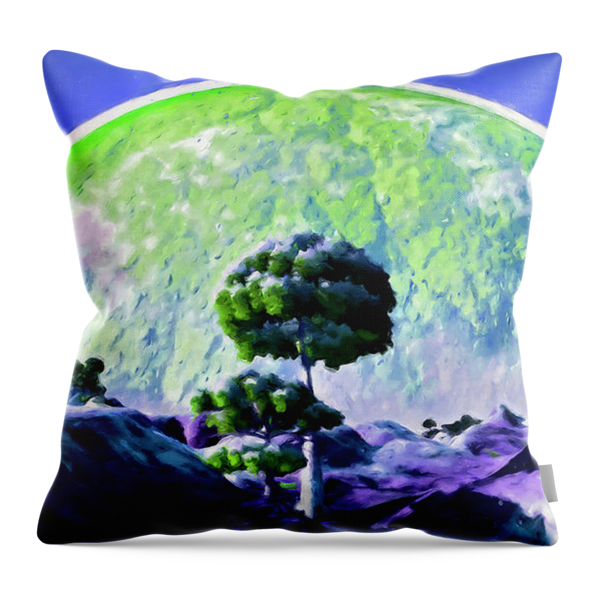 Project Eden Throw Pillow featuring the painting The Project Eden by AM FineArtPrints