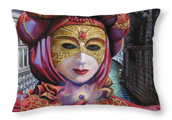 Venice Throw Pillow featuring the painting The Purple Stone by Miguel Tio