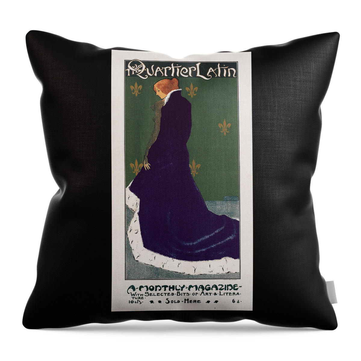 Henry Guy Fangel Throw Pillow featuring the painting The Quartier Latin by Henry Guy Fangel