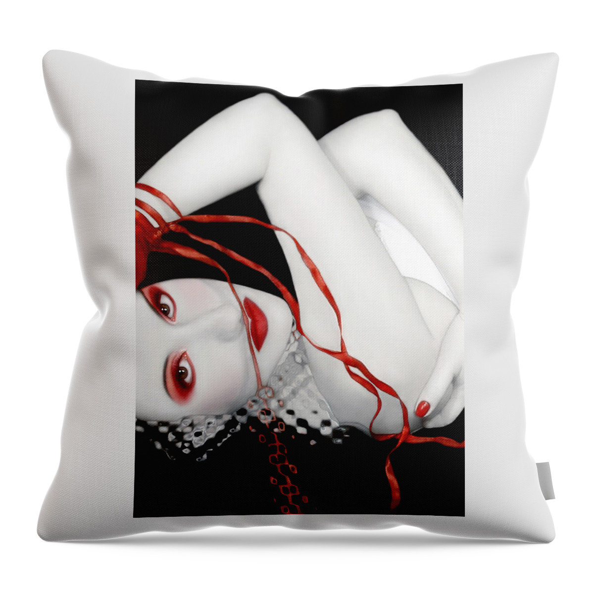 Beautiful Throw Pillow featuring the photograph The Red Facade by Jaeda DeWalt