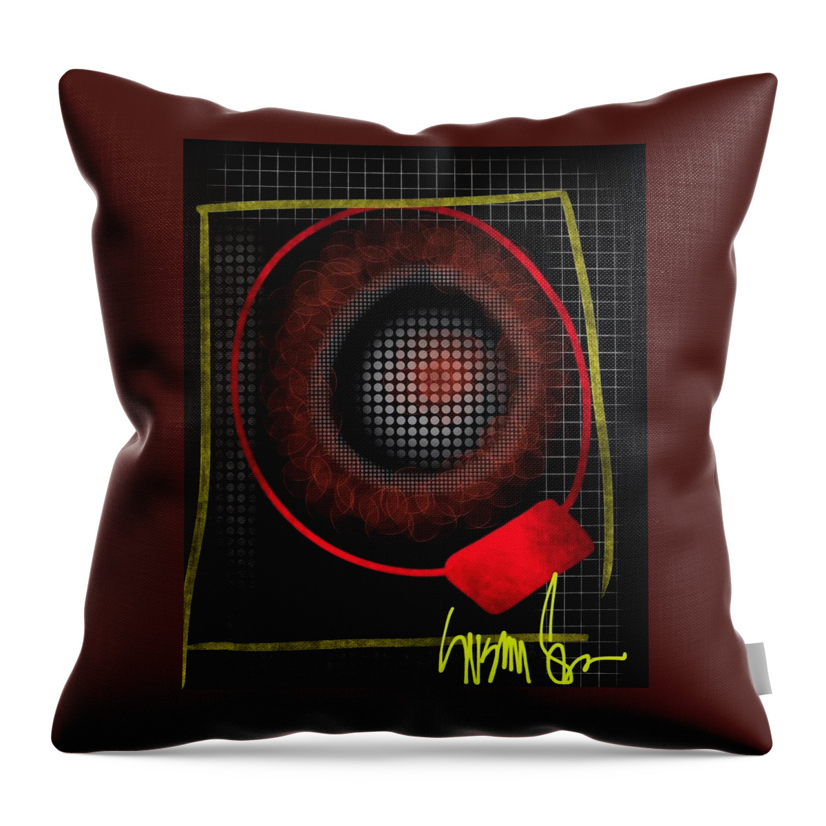 Abstract Throw Pillow featuring the digital art The Red Zone by Susan Fielder
