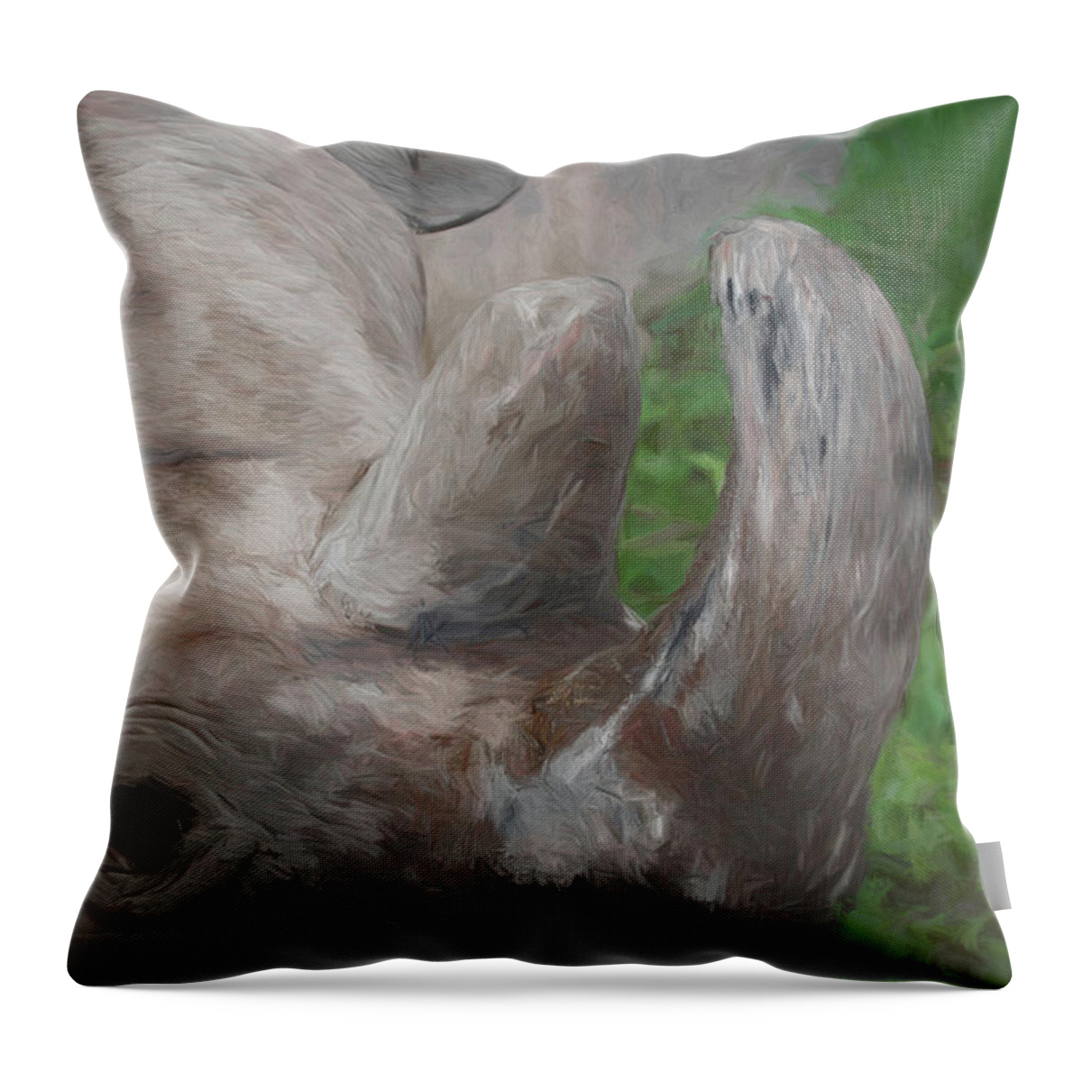 Black Rhino Throw Pillow featuring the digital art The Rhino by Ernest Echols