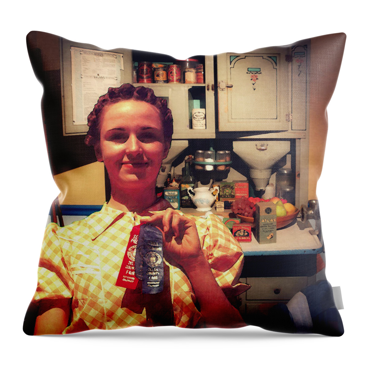 Composite Throw Pillow featuring the photograph The Ribbon Winner by Timothy Bulone