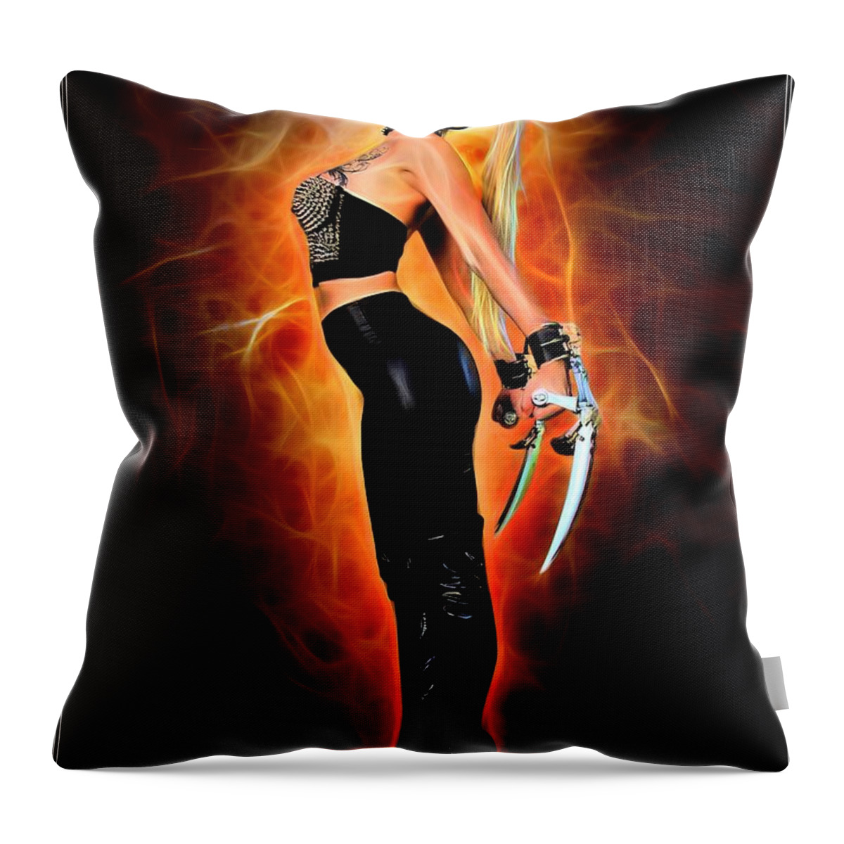 Fantasy Throw Pillow featuring the painting The Rise Of A Heroine by Jon Volden