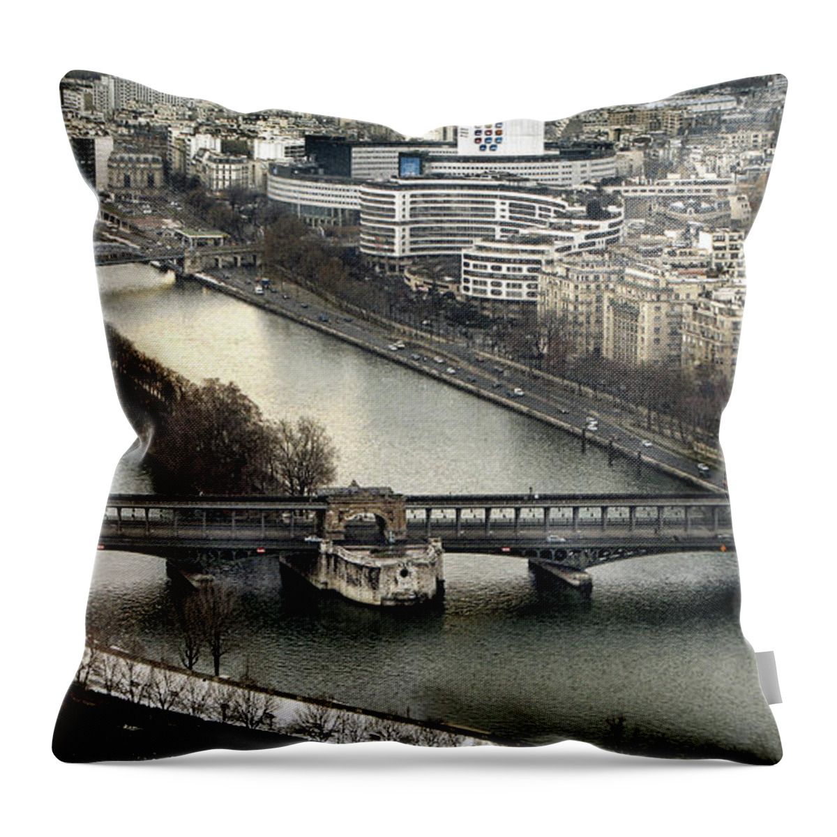 Seine Throw Pillow featuring the photograph The River Seine - Paris by Daliana Pacuraru