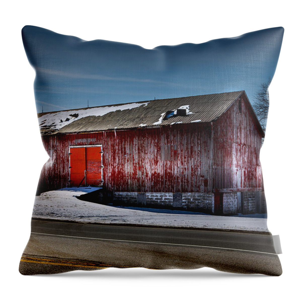 Barn Throw Pillow featuring the photograph The Roadside Barn by Brent Buchner