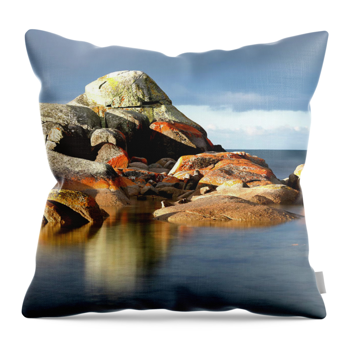 Rocks Throw Pillow featuring the photograph The Rocks and the Water by Nicholas Blackwell