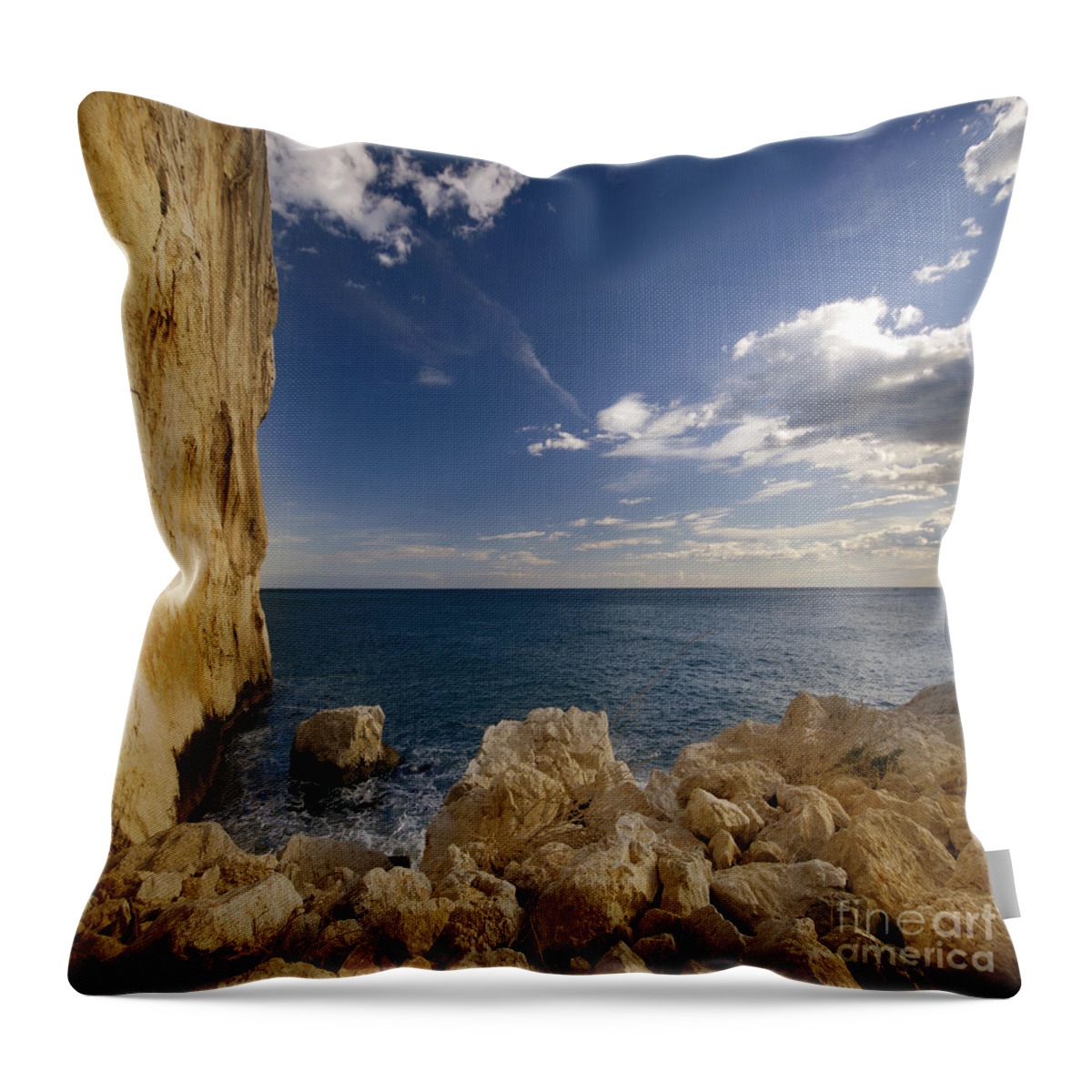 Costa Blanca Throw Pillow featuring the photograph The Rocky Coast by Ang El
