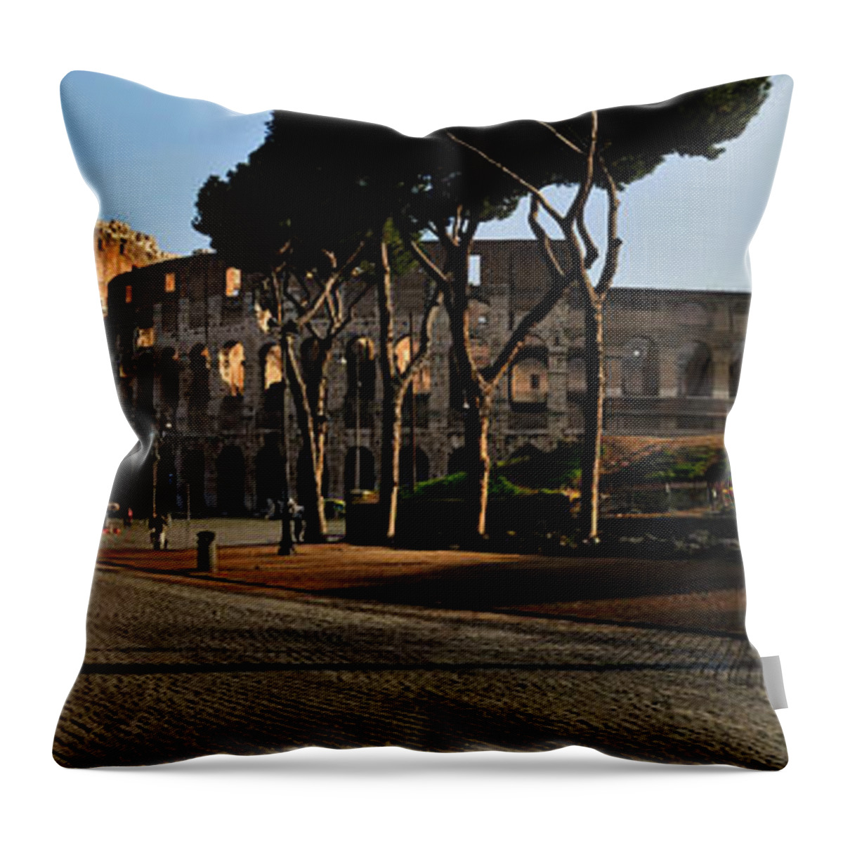 Rome Throw Pillow featuring the photograph The Roman Colosseum by Eric Liller