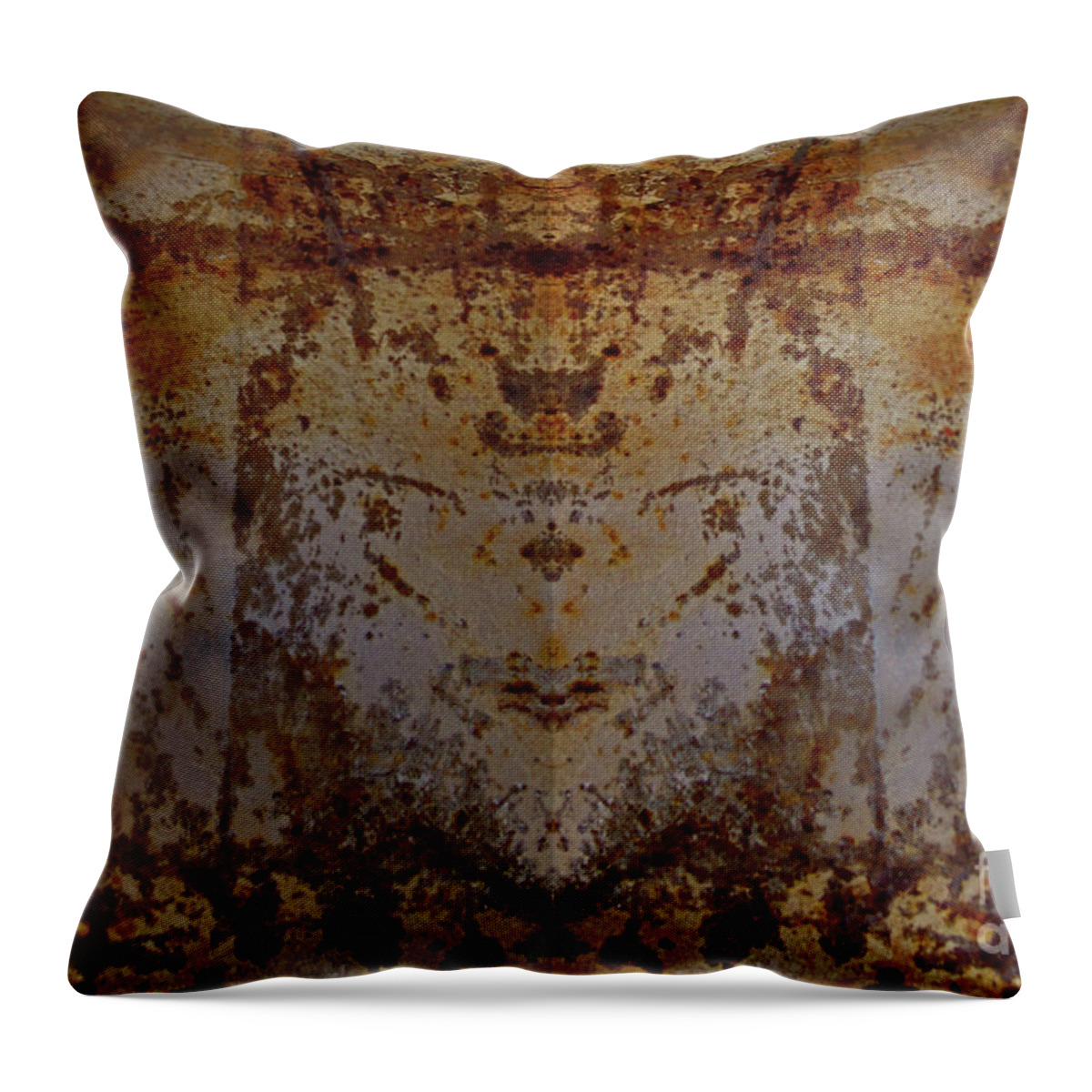 Abstract Throw Pillow featuring the photograph The Rusted Feline by Kelly Holm