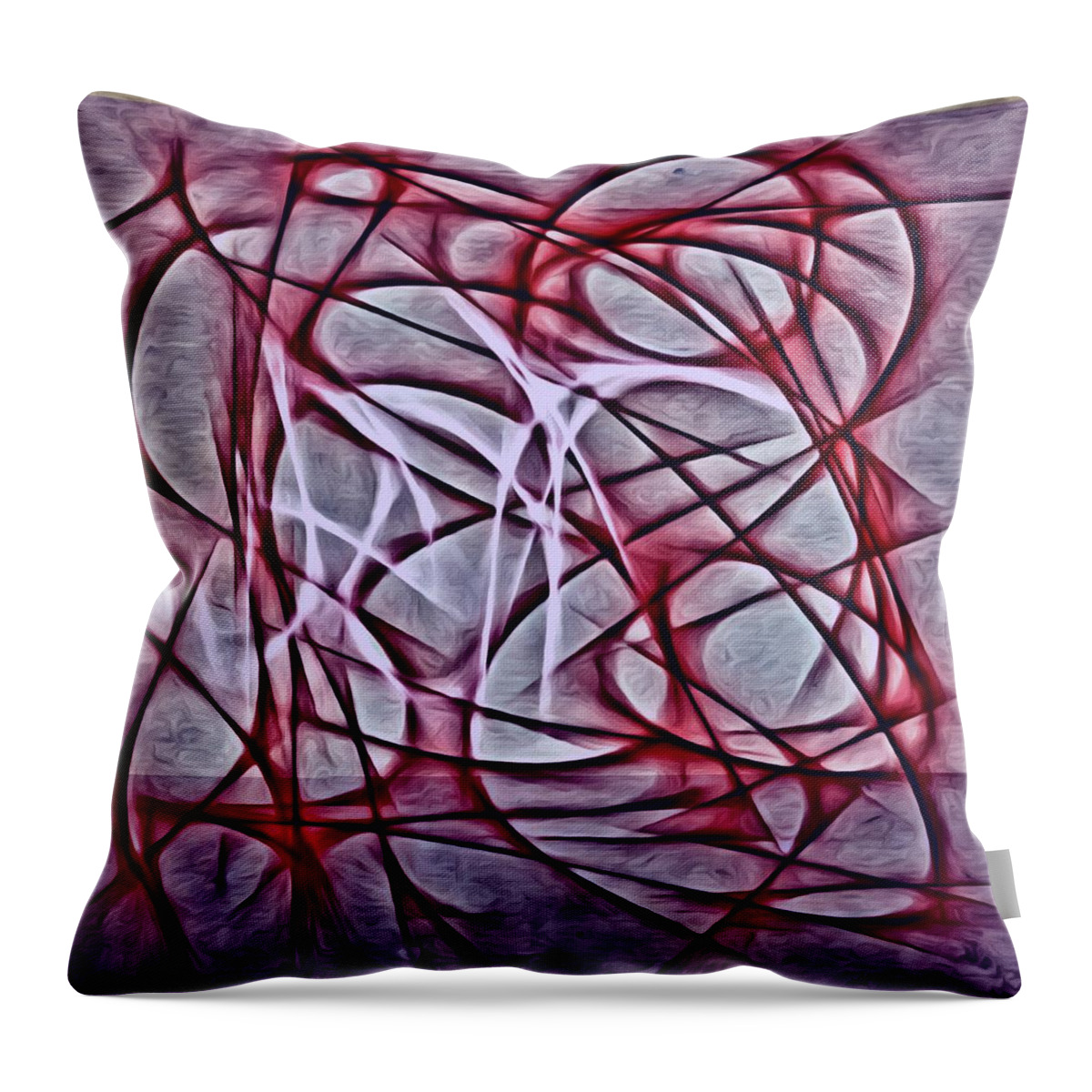 Abstract Throw Pillow featuring the mixed media The Saving Angel's by Marian Lonzetta