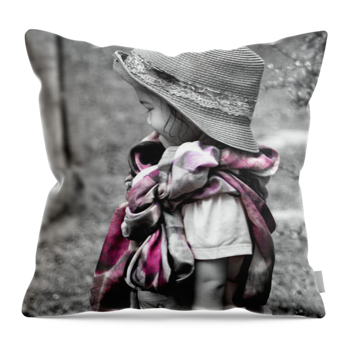 Michelle Meenawong Throw Pillow featuring the photograph The Scarf by Michelle Meenawong